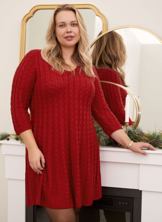 Cable Knit Sweater Dress