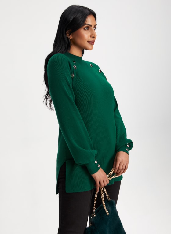 Mock Neck Tunic Sweater