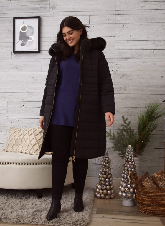 Stretch Vegan Down Quilted Coat