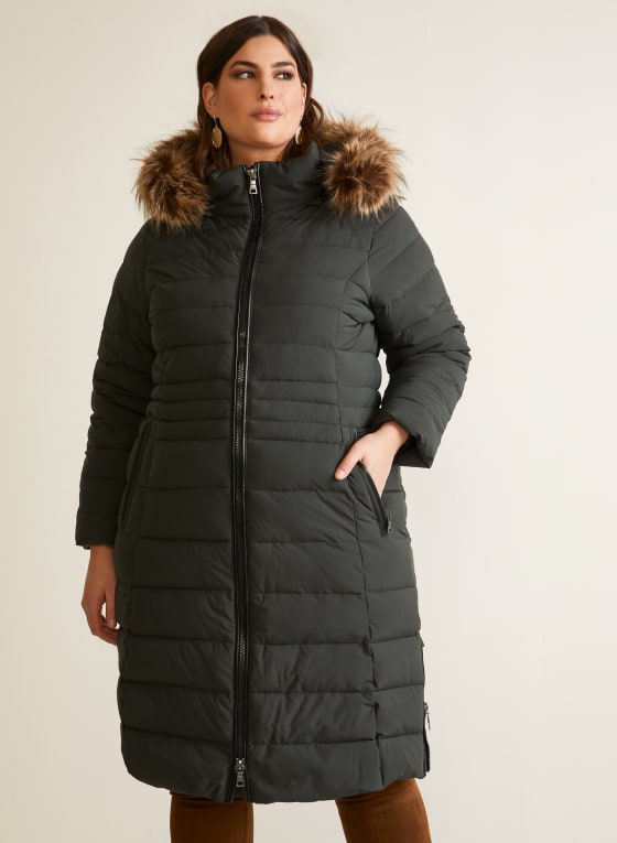 Stretch Vegan Down Quilted Coat