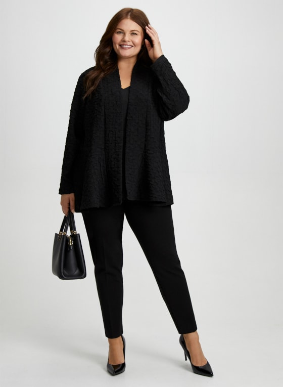 Tunic Length Textured Cardigan - Laura