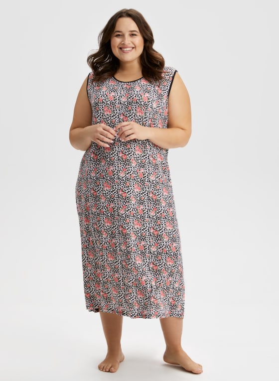 Rose & Animal Print Nightgown