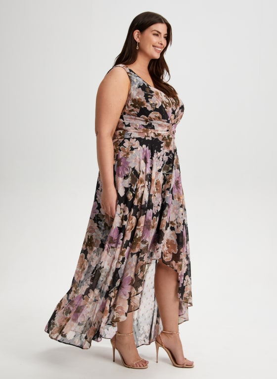 Floral Print High-Low Dress