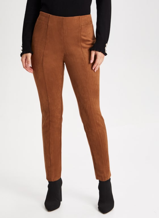 Pull-on Faux Suede Leggings
