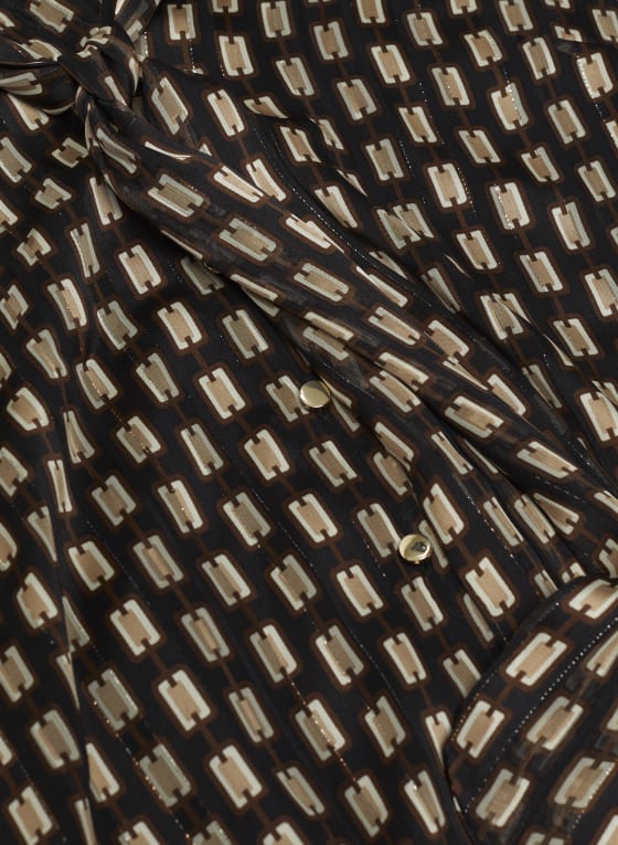 Geometric Print Blouse