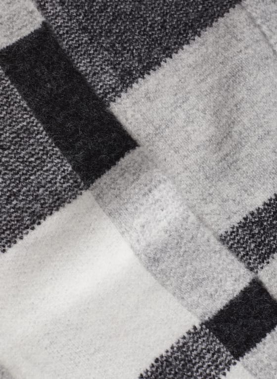 Plaid Motif Coatigan