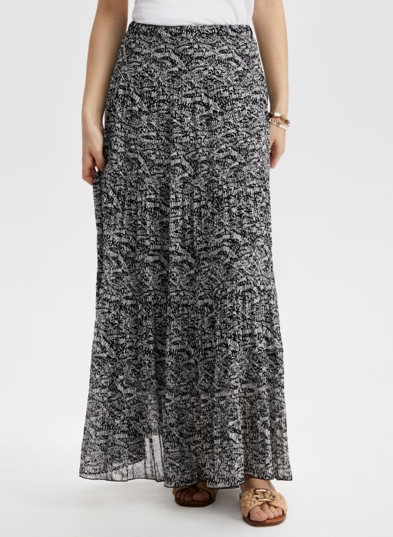 Abstract Print Maxi Skirt