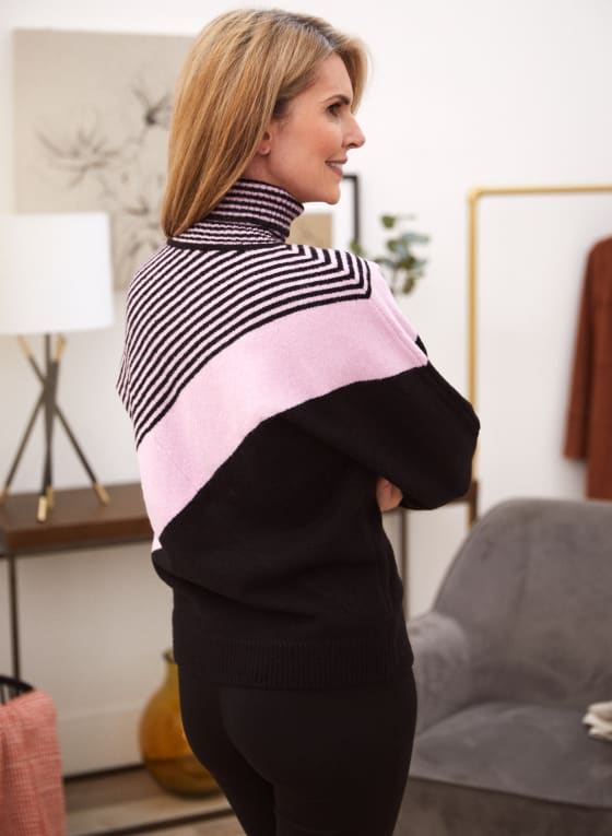 Striped Turtleneck Sweater