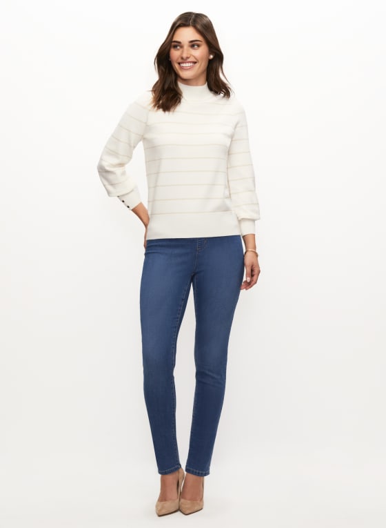 Metallic Stripe Detail Sweater