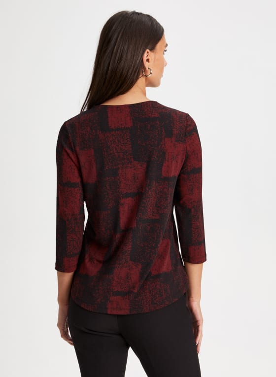 Abstract Geometric Print Top