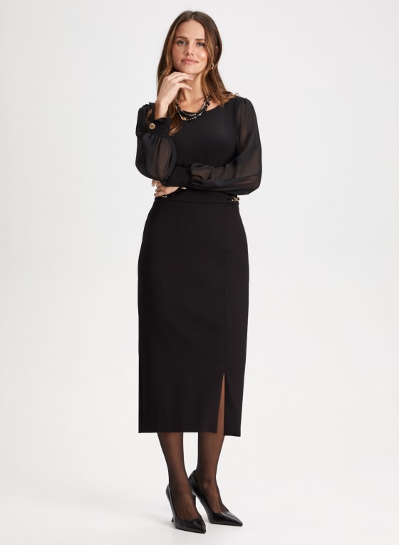 Chain Detail Pencil Skirt