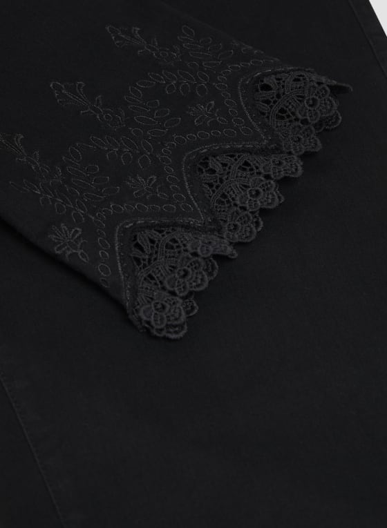 Pull-On Lace Hem Pants