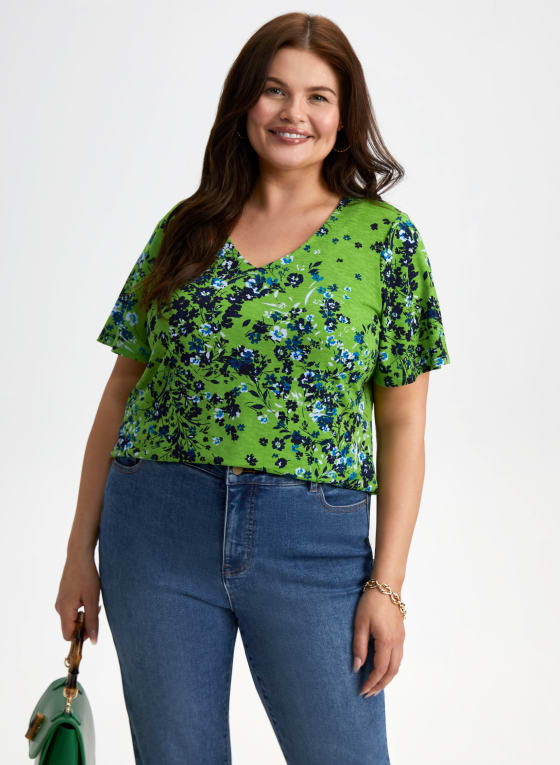 Floral Print Short Sleeve Top