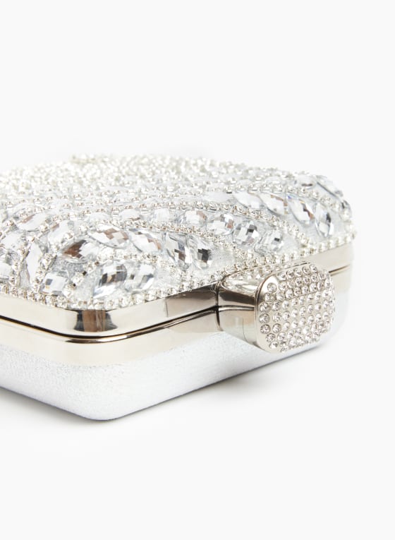 Square Crystal Cascade Clutch