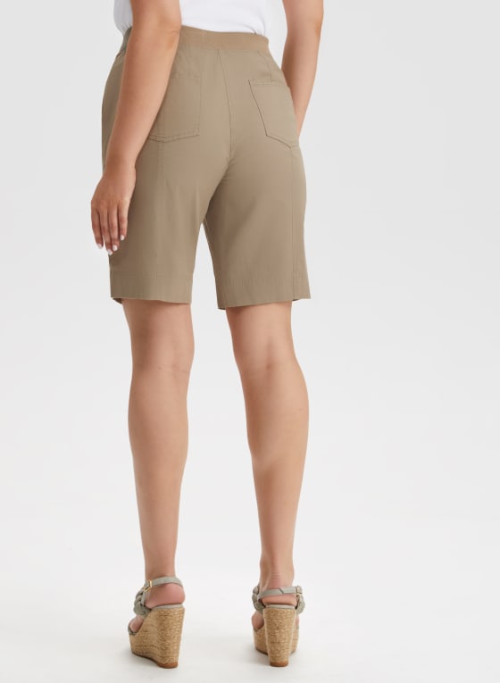 Hem Slit Drawstring Shorts