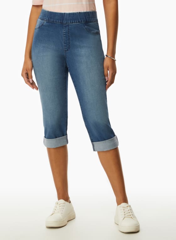 Pull-On Denim Capris - Laura