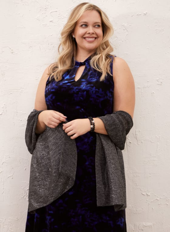 Glitter Pleated Evening Wrap