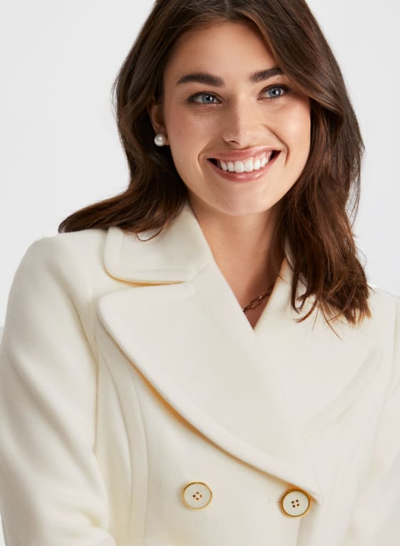 Button Front Wool Blend Coat