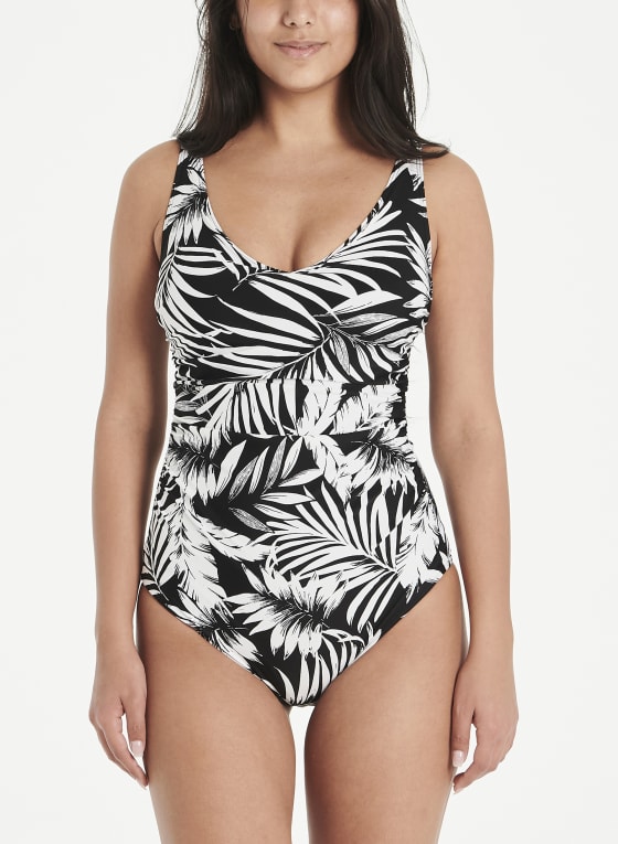 Leaf Print One-Piece Swimsuit