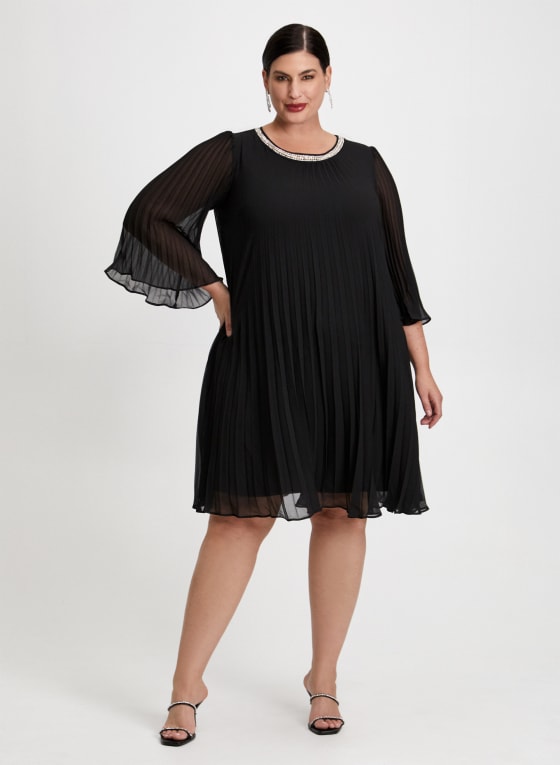 Joseph Ribkoff - Rhinestone Trim Chiffon Dress