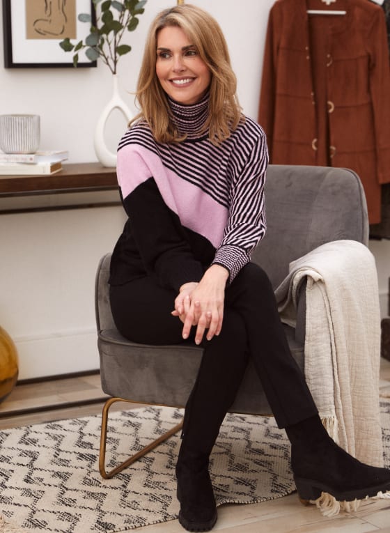 Striped Turtleneck Sweater