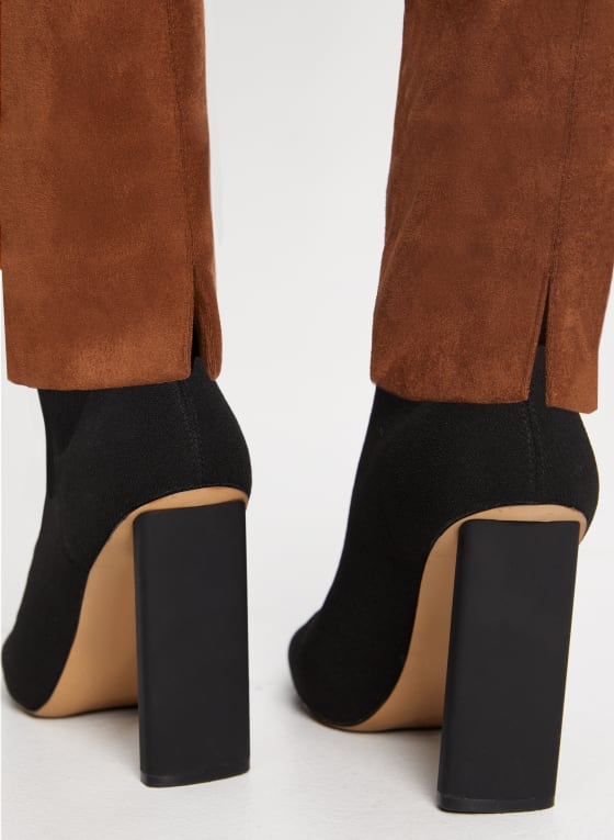 Pull-on Faux Suede Leggings