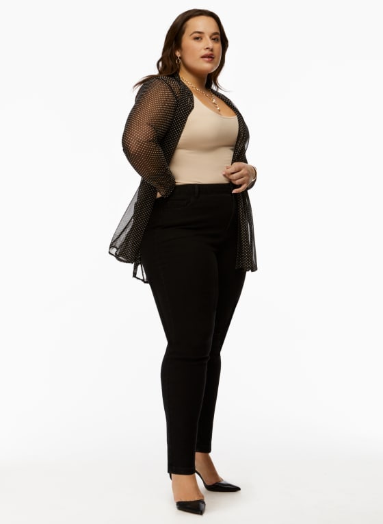 Dot Print Open Mesh Top