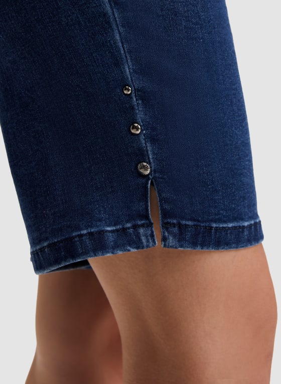 Pull-On Denim Bermuda Shorts