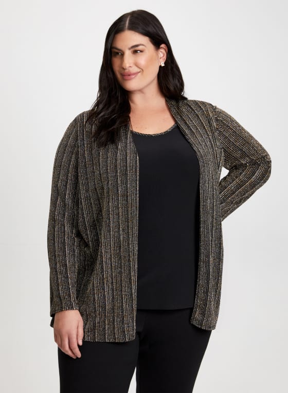 Metallic Stripe Fooler Top