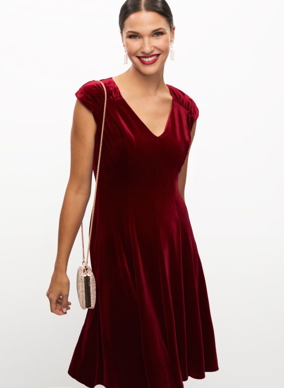 Velvet Cap Sleeve Dress