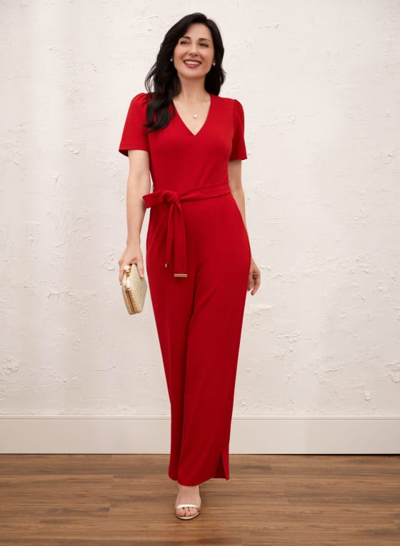 Wide Leg V-Neck Jumpsuit