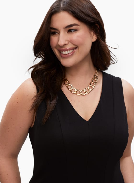 V-Neck Fit & Flare Dress