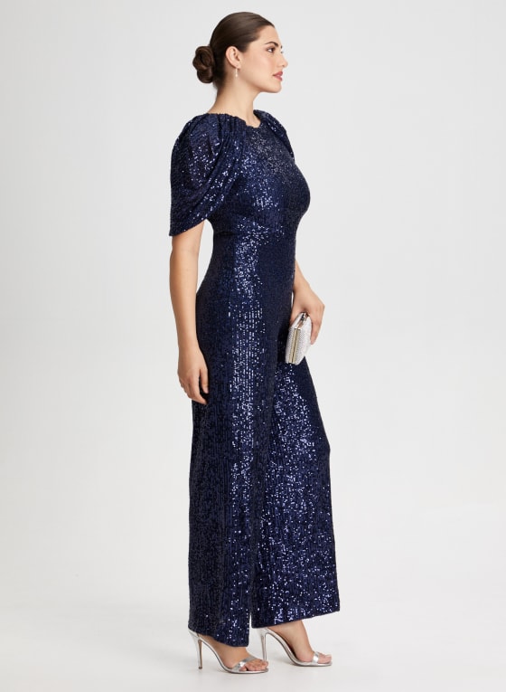 Sequin Jumpsuit with Cape
