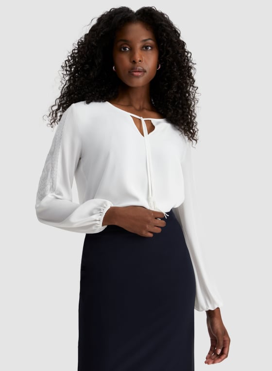 Embroidered Puff Sleeve Blouse