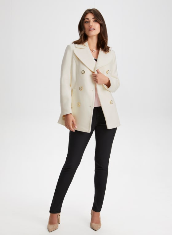 Button Front Wool Blend Coat