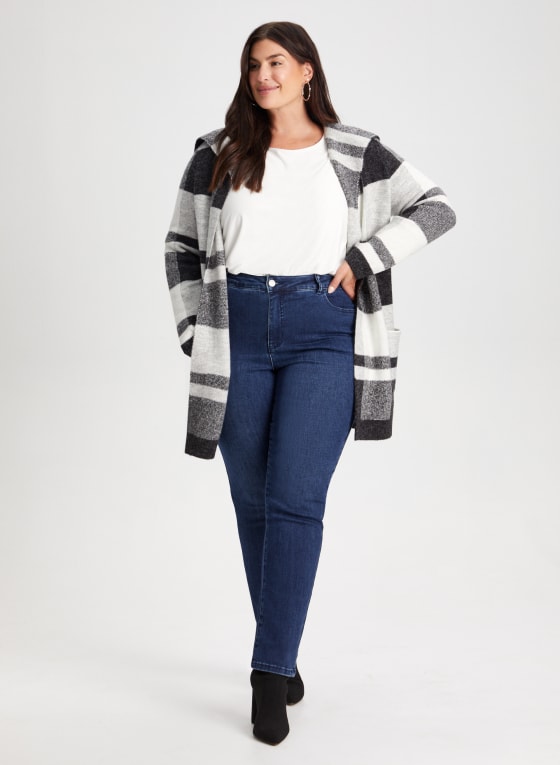 Plaid Motif Coatigan