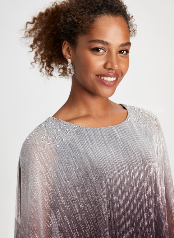 Ombre Plisse Poncho Dress