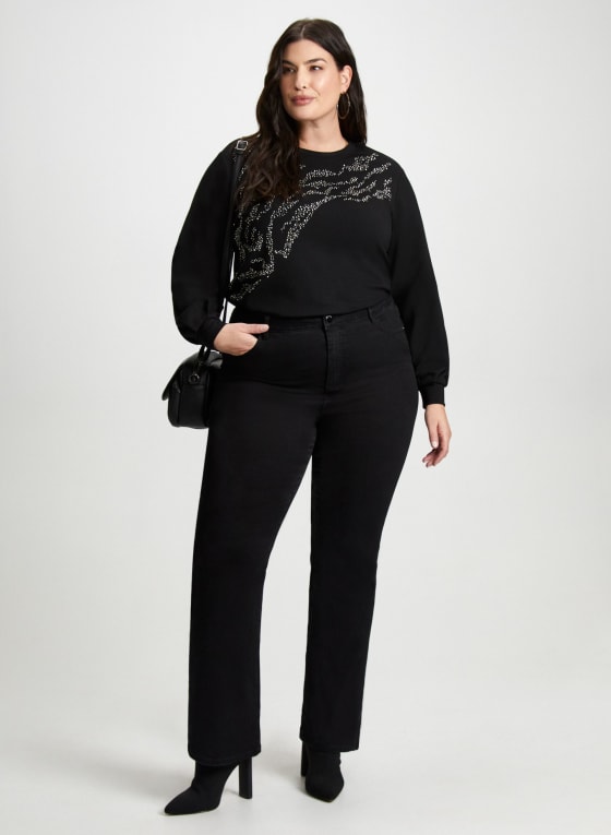 Embellished Zebra Motif Top