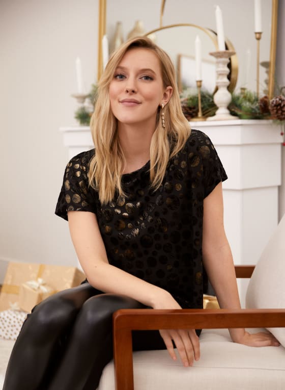 Polka Dot Print Top