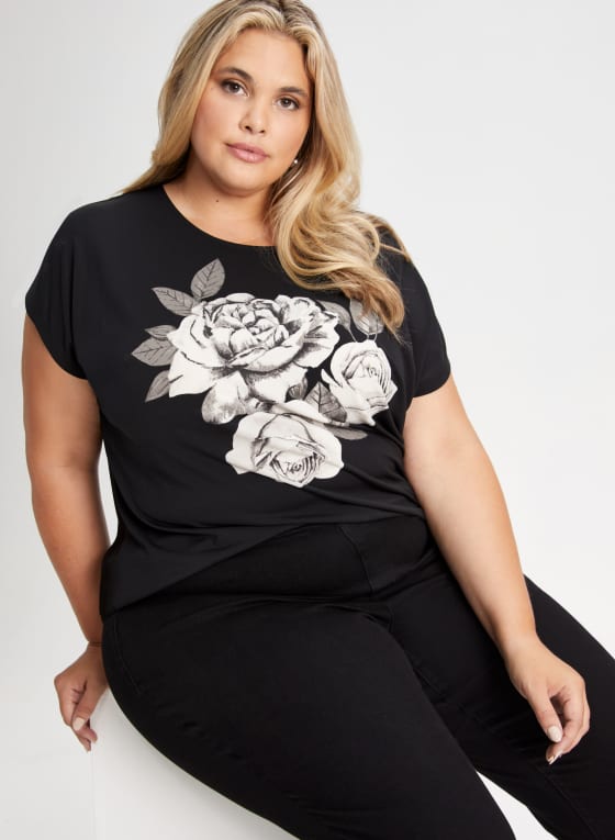 Rose Print Top