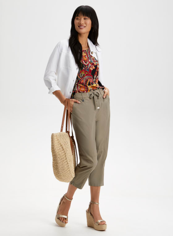 Paisley Print Shirred Detail Top