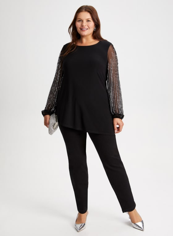 Joseph Ribkoff - Beaded Sleeve Tunic