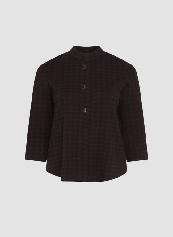 Houndstooth Motif Cardigan