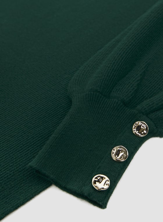 Button Detail Tunic Sweater