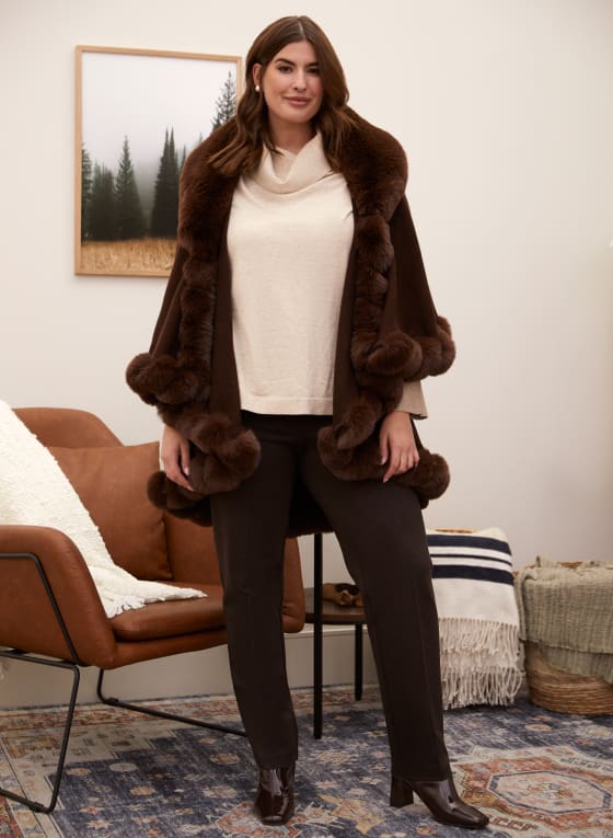 Faux Fur Poncho