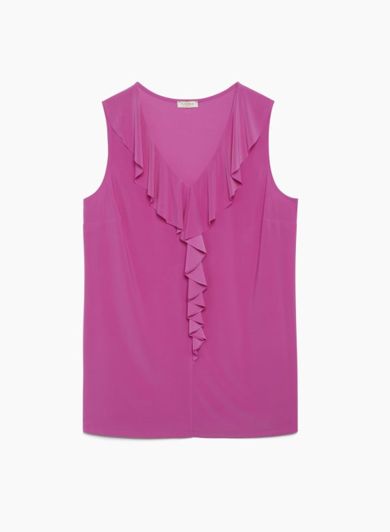 Ruffle Front Sleeveless Top