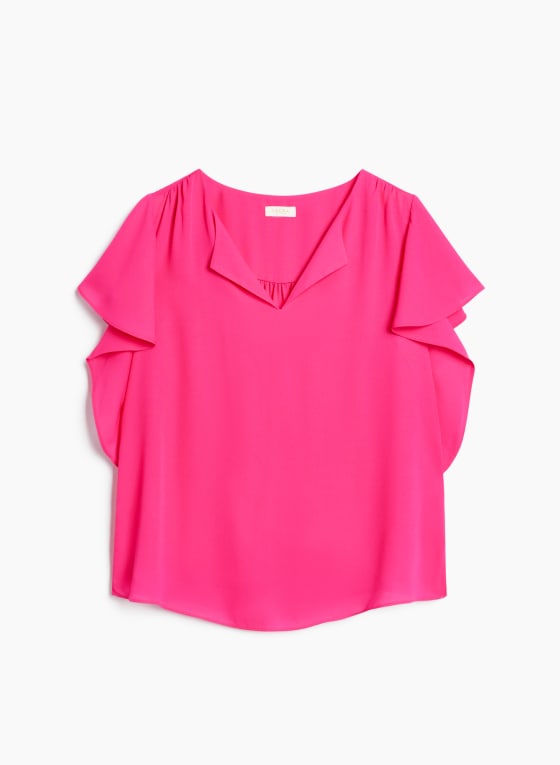 Short Ruffle Sleeve Blouse