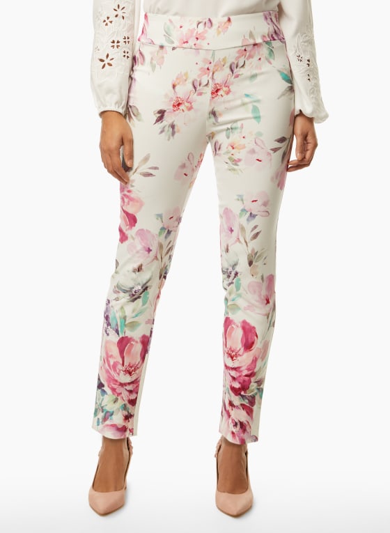 Pull-On Floral Print Pants