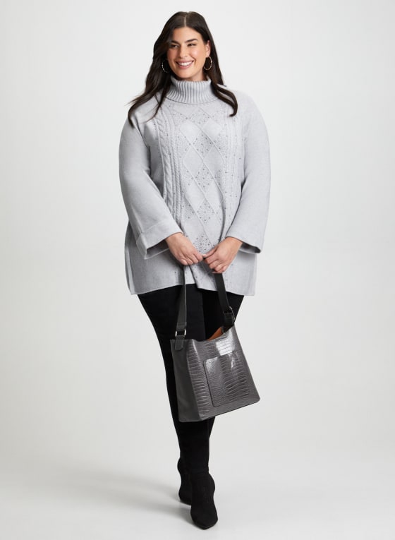 Pearl Embellished Tunic Sweater