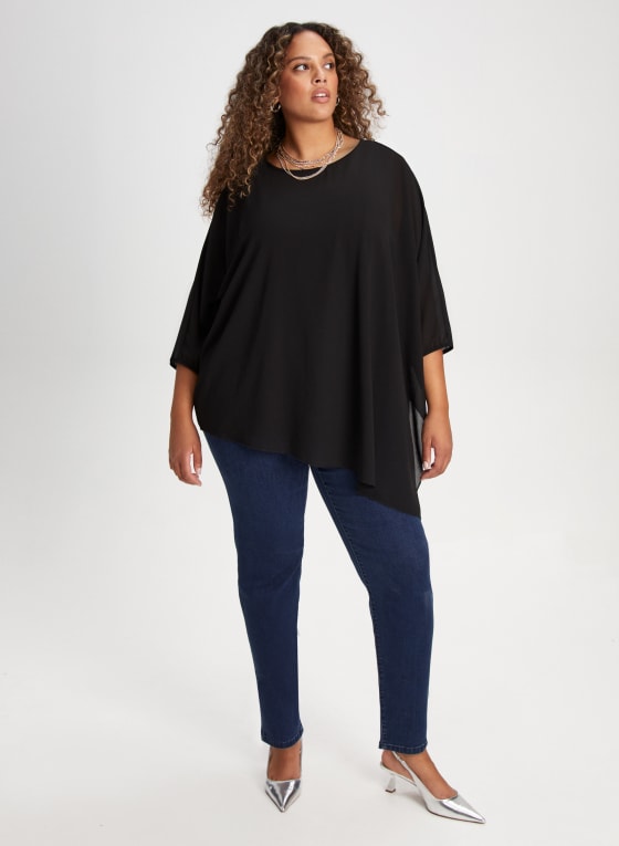 Asymmetric Overlay Tunic Top